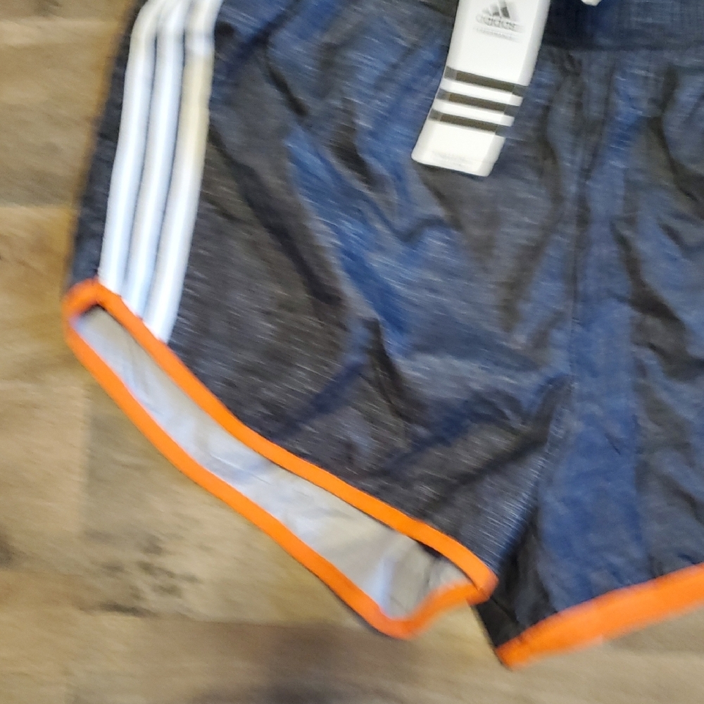 Adidas Women's Black Shorts with Orange Trim - Picture 5 of 7